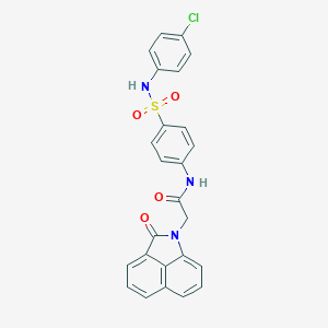 molecular formula C25H18ClN3O4S B426491 N-{4-[(4-chloroanilino)sulfonyl]phenyl}-2-(2-oxobenzo[cd]indol-1(2H)-yl)acetamide 