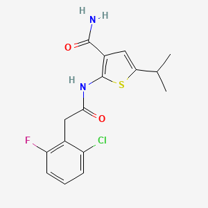 molecular formula C16H16ClFN2O2S B4264915 2-{[(2-chloro-6-fluorophenyl)acetyl]amino}-5-isopropyl-3-thiophenecarboxamide 