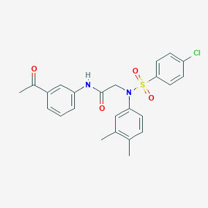 molecular formula C24H23ClN2O4S B426492 N-(3-acetylphenyl)-2-{[(4-chlorophenyl)sulfonyl]-3,4-dimethylanilino}acetamide 