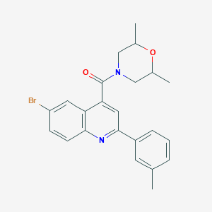 molecular formula C23H23BrN2O2 B4264922 6-bromo-4-[(2,6-dimethyl-4-morpholinyl)carbonyl]-2-(3-methylphenyl)quinoline 