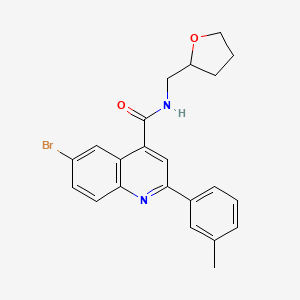 molecular formula C22H21BrN2O2 B4264931 6-bromo-2-(3-methylphenyl)-N-(tetrahydro-2-furanylmethyl)-4-quinolinecarboxamide 