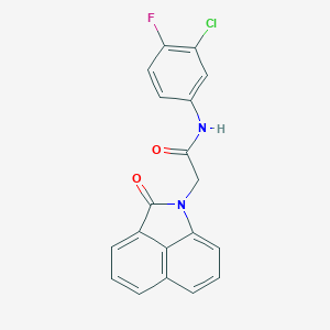 molecular formula C19H12ClFN2O2 B426495 N-(3-chloro-4-fluorophenyl)-2-(2-oxobenzo[cd]indol-1(2H)-yl)acetamide CAS No. 641598-79-0