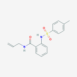 molecular formula C17H18N2O3S B426496 N-allyl-2-{[(4-methylphenyl)sulfonyl]amino}benzamide 