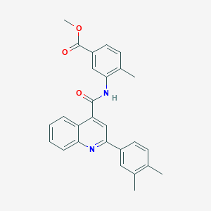 molecular formula C27H24N2O3 B4264975 methyl 3-({[2-(3,4-dimethylphenyl)-4-quinolinyl]carbonyl}amino)-4-methylbenzoate 