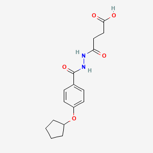 molecular formula C16H20N2O5 B4264979 4-{2-[4-(cyclopentyloxy)benzoyl]hydrazino}-4-oxobutanoic acid 