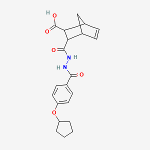molecular formula C21H24N2O5 B4264994 3-({2-[4-(cyclopentyloxy)benzoyl]hydrazino}carbonyl)bicyclo[2.2.1]hept-5-ene-2-carboxylic acid 