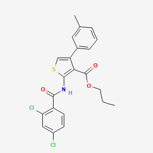 molecular formula C22H19Cl2NO3S B4265007 propyl 2-[(2,4-dichlorobenzoyl)amino]-4-(3-methylphenyl)-3-thiophenecarboxylate 