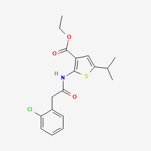 molecular formula C18H20ClNO3S B4265014 ethyl 2-{[(2-chlorophenyl)acetyl]amino}-5-isopropyl-3-thiophenecarboxylate 