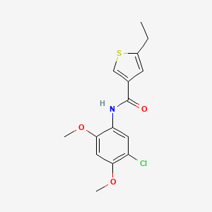 molecular formula C15H16ClNO3S B4265023 N-(5-chloro-2,4-dimethoxyphenyl)-5-ethyl-3-thiophenecarboxamide 