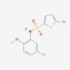 molecular formula C11H9BrClNO3S2 B426503 5-bromo-N-(5-chloro-2-methoxyphenyl)thiophene-2-sulfonamide 