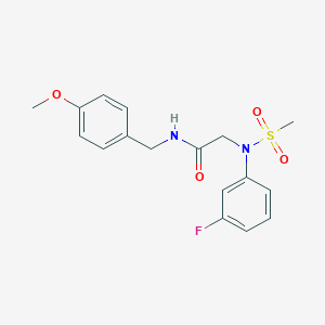 2-[3-fluoro(methylsulfonyl)anilino]-N-(4-methoxybenzyl)acetamide