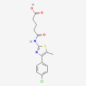 molecular formula C15H15ClN2O3S B4265056 5-{[4-(4-chlorophenyl)-5-methyl-1,3-thiazol-2-yl]amino}-5-oxopentanoic acid 