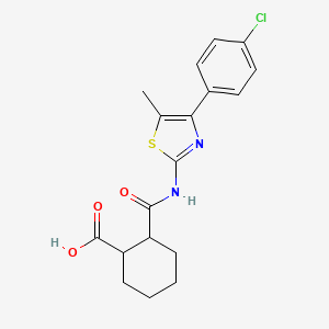 molecular formula C18H19ClN2O3S B4265064 2-({[4-(4-chlorophenyl)-5-methyl-1,3-thiazol-2-yl]amino}carbonyl)cyclohexanecarboxylic acid 