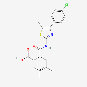 molecular formula C20H21ClN2O3S B4265069 6-({[4-(4-chlorophenyl)-5-methyl-1,3-thiazol-2-yl]amino}carbonyl)-3,4-dimethyl-3-cyclohexene-1-carboxylic acid 
