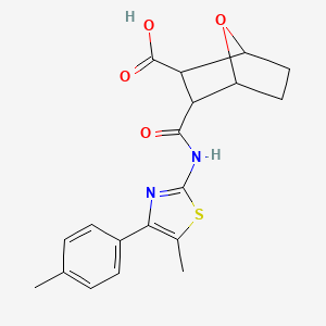 molecular formula C19H20N2O4S B4265074 3-({[5-methyl-4-(4-methylphenyl)-1,3-thiazol-2-yl]amino}carbonyl)-7-oxabicyclo[2.2.1]heptane-2-carboxylic acid 