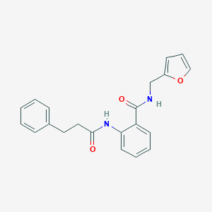 molecular formula C21H20N2O3 B426510 N-(2-furylmethyl)-2-[(3-phenylpropanoyl)amino]benzamide 