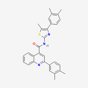 molecular formula C30H27N3OS B4265107 2-(3,4-dimethylphenyl)-N-[4-(3,4-dimethylphenyl)-5-methyl-1,3-thiazol-2-yl]-4-quinolinecarboxamide 