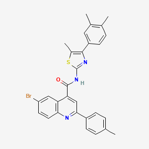 molecular formula C29H24BrN3OS B4265113 6-bromo-N-[4-(3,4-dimethylphenyl)-5-methyl-1,3-thiazol-2-yl]-2-(4-methylphenyl)-4-quinolinecarboxamide 