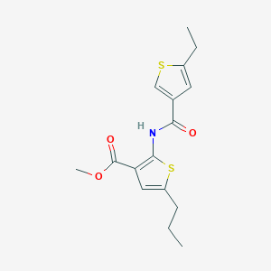 molecular formula C16H19NO3S2 B4265146 methyl 2-{[(5-ethyl-3-thienyl)carbonyl]amino}-5-propyl-3-thiophenecarboxylate 