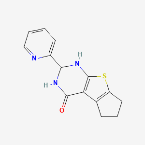 molecular formula C14H13N3OS B4265162 2-(2-pyridinyl)-1,2,3,5,6,7-hexahydro-4H-cyclopenta[4,5]thieno[2,3-d]pyrimidin-4-one 