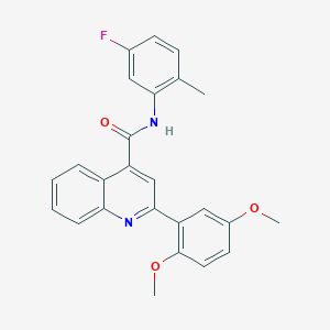 molecular formula C25H21FN2O3 B4265163 2-(2,5-dimethoxyphenyl)-N-(5-fluoro-2-methylphenyl)-4-quinolinecarboxamide 