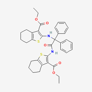 molecular formula C36H38N2O5S2 B4265166 diethyl 2,2'-[(1-oxo-2,2-diphenyl-1,2-ethanediyl)diimino]bis(4,5,6,7-tetrahydro-1-benzothiophene-3-carboxylate) 