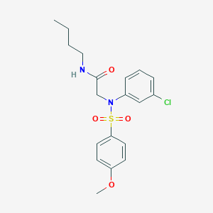 molecular formula C19H23ClN2O4S B426519 N-butyl-2-{3-chloro[(4-methoxyphenyl)sulfonyl]anilino}acetamide 