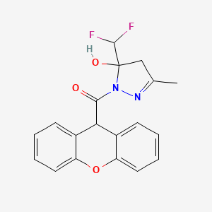 molecular formula C19H16F2N2O3 B4265197 5-(difluoromethyl)-3-methyl-1-(9H-xanthen-9-ylcarbonyl)-4,5-dihydro-1H-pyrazol-5-ol 
