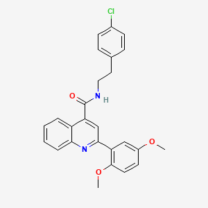 molecular formula C26H23ClN2O3 B4265217 N-[2-(4-chlorophenyl)ethyl]-2-(2,5-dimethoxyphenyl)-4-quinolinecarboxamide 