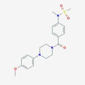 molecular formula C20H25N3O4S B426523 N-(4-{[4-(4-methoxyphenyl)piperazin-1-yl]carbonyl}phenyl)-N-methylmethanesulfonamide 