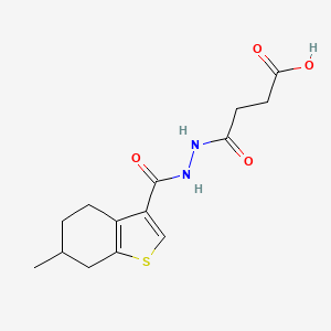 molecular formula C14H18N2O4S B4265234 4-{2-[(6-methyl-4,5,6,7-tetrahydro-1-benzothien-3-yl)carbonyl]hydrazino}-4-oxobutanoic acid 