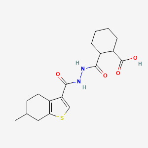 molecular formula C18H24N2O4S B4265241 2-({2-[(6-methyl-4,5,6,7-tetrahydro-1-benzothien-3-yl)carbonyl]hydrazino}carbonyl)cyclohexanecarboxylic acid 