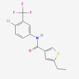 molecular formula C14H11ClF3NOS B4265262 N-[4-chloro-3-(trifluoromethyl)phenyl]-5-ethyl-3-thiophenecarboxamide 