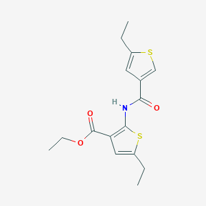 molecular formula C16H19NO3S2 B4265265 ethyl 5-ethyl-2-{[(5-ethyl-3-thienyl)carbonyl]amino}-3-thiophenecarboxylate 