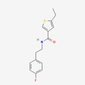 molecular formula C15H16FNOS B4265278 5-ethyl-N-[2-(4-fluorophenyl)ethyl]-3-thiophenecarboxamide 