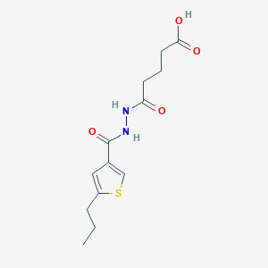 molecular formula C13H18N2O4S B4265285 5-oxo-5-{2-[(5-propyl-3-thienyl)carbonyl]hydrazino}pentanoic acid 