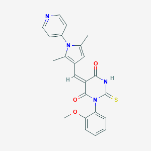 (5E)-5-{[2,5-dimethyl-1-(pyridin-4-yl)-1H-pyrrol-3-yl]methylidene}-1-(2-methoxyphenyl)-2-thioxodihydropyrimidine-4,6(1H,5H)-dione