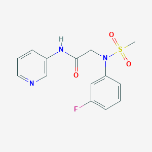 2-[3-fluoro(methylsulfonyl)anilino]-N-(3-pyridinyl)acetamide