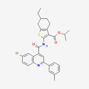 molecular formula C31H31BrN2O3S B4265333 isopropyl 2-({[6-bromo-2-(3-methylphenyl)-4-quinolinyl]carbonyl}amino)-6-ethyl-4,5,6,7-tetrahydro-1-benzothiophene-3-carboxylate 