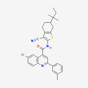 molecular formula C31H30BrN3OS B4265335 6-bromo-N-[3-cyano-6-(1,1-dimethylpropyl)-4,5,6,7-tetrahydro-1-benzothien-2-yl]-2-(3-methylphenyl)-4-quinolinecarboxamide 