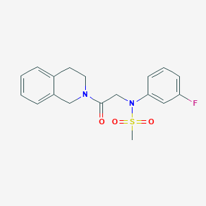 molecular formula C18H19FN2O3S B426535 N-[2-(3,4-dihydroisoquinolin-2(1H)-yl)-2-oxoethyl]-N-(3-fluorophenyl)methanesulfonamide 
