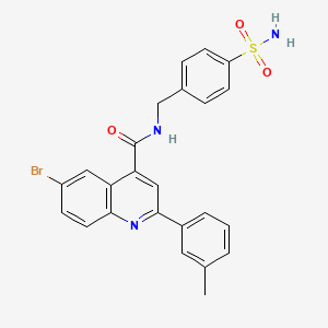 molecular formula C24H20BrN3O3S B4265350 N-[4-(aminosulfonyl)benzyl]-6-bromo-2-(3-methylphenyl)-4-quinolinecarboxamide 