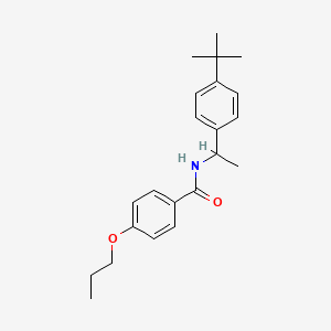 molecular formula C22H29NO2 B4265351 N-[1-(4-tert-butylphenyl)ethyl]-4-propoxybenzamide 