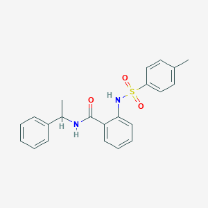 molecular formula C22H22N2O3S B426537 2-{[(4-methylphenyl)sulfonyl]amino}-N-(1-phenylethyl)benzamide 