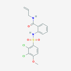molecular formula C17H16Cl2N2O4S B426538 N-allyl-2-{[(2,3-dichloro-4-methoxyphenyl)sulfonyl]amino}benzamide 