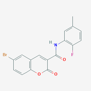 molecular formula C17H11BrFNO3 B4265398 6-bromo-N-(2-fluoro-5-methylphenyl)-2-oxo-2H-chromene-3-carboxamide 