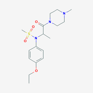 molecular formula C17H27N3O4S B426541 N-(4-ethoxyphenyl)-N-[1-(4-methylpiperazin-1-yl)-1-oxopropan-2-yl]methanesulfonamide 