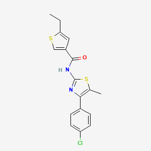 molecular formula C17H15ClN2OS2 B4265432 N-[4-(4-chlorophenyl)-5-methyl-1,3-thiazol-2-yl]-5-ethyl-3-thiophenecarboxamide 