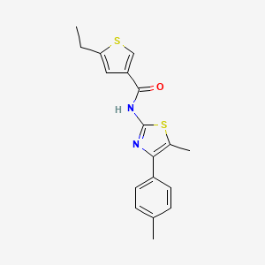 molecular formula C18H18N2OS2 B4265433 5-ethyl-N-[5-methyl-4-(4-methylphenyl)-1,3-thiazol-2-yl]-3-thiophenecarboxamide 