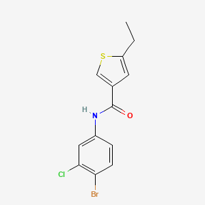 molecular formula C13H11BrClNOS B4265437 N-(4-bromo-3-chlorophenyl)-5-ethyl-3-thiophenecarboxamide 